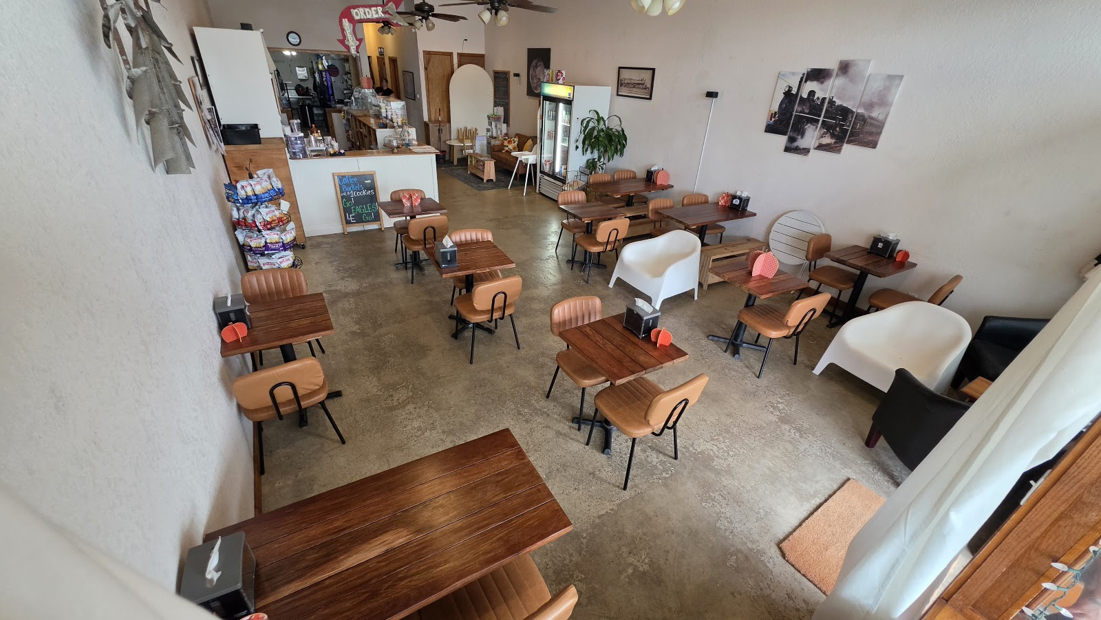 Cozy dining room seating at Moonrise Cafe